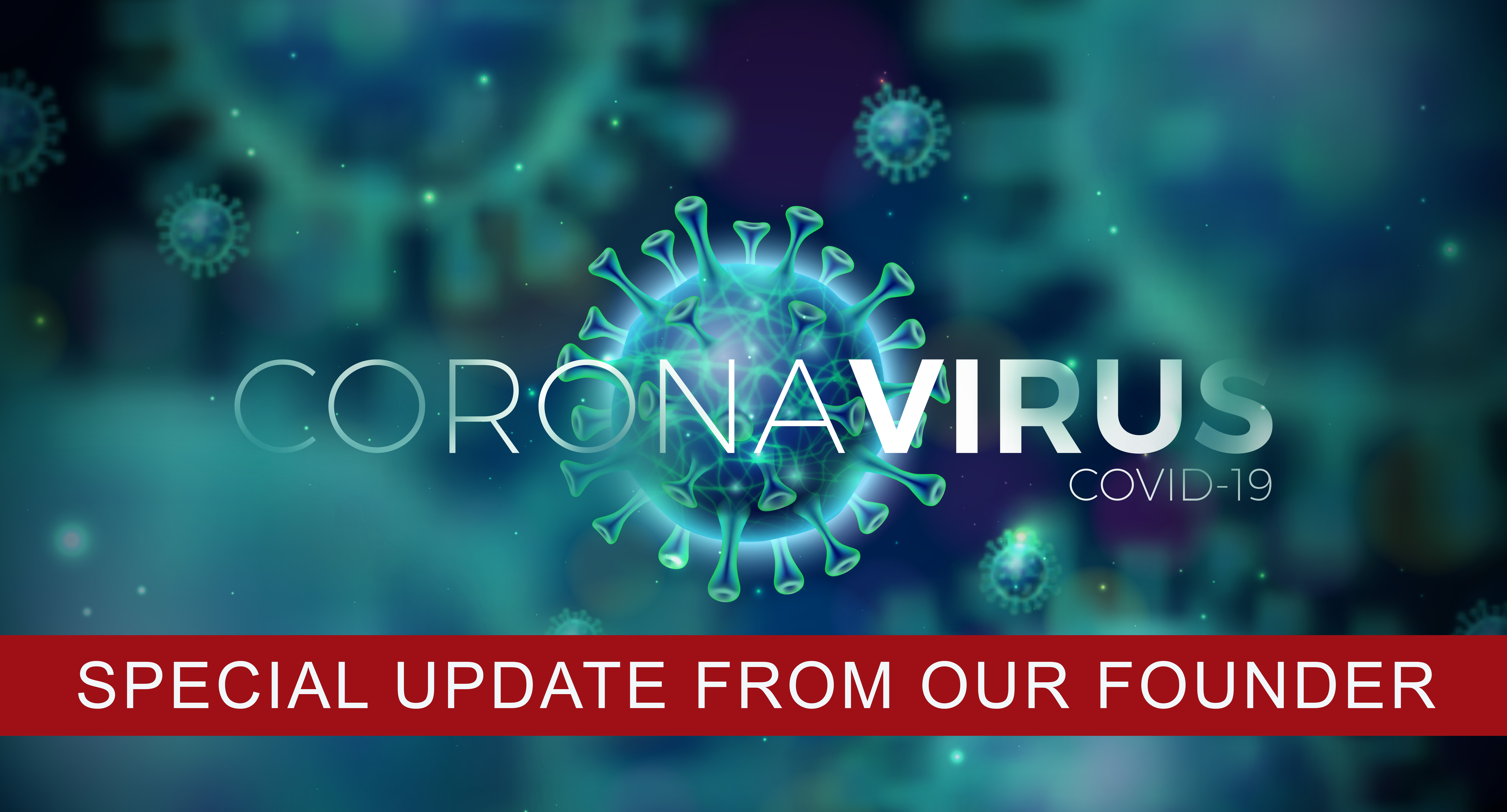 Covid-19. Coronavirus Outbreak Design with Virus Cell in Microscopic View on Blue Background. Vector Illustration Template on Dangerous SARS Epidemic Theme for Promotional Banner or Flyer.